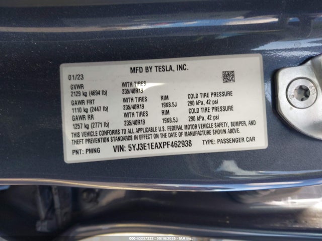 2023 TESLA MODEL 3 5YJ3E1EAXPF462938 Photo 8