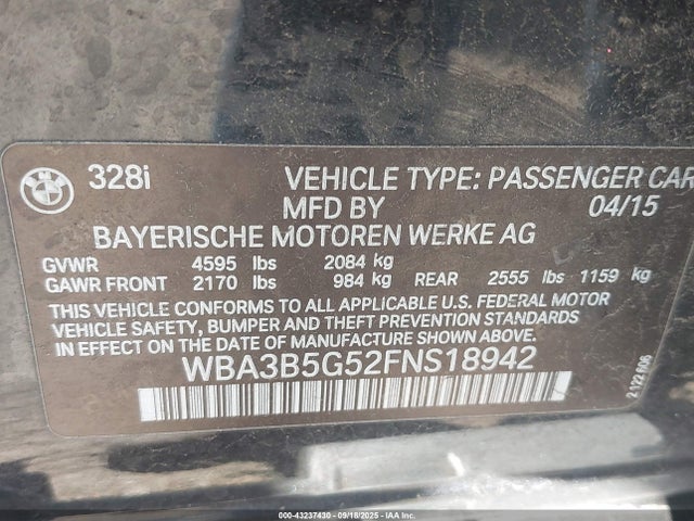 WBA3B5G52FNS18942 BMW 328i Xdrive