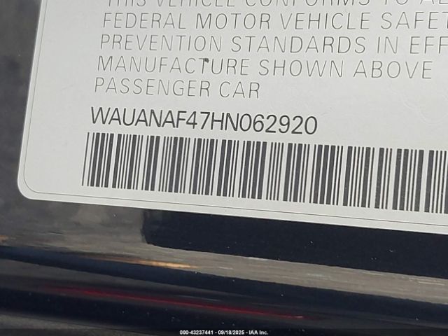 2017 AUDI A4 WAUANAF47HN062920 Photo 8