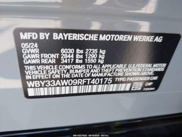 2024 BMW I4 WBY33AW09RFT40175 Photo 8