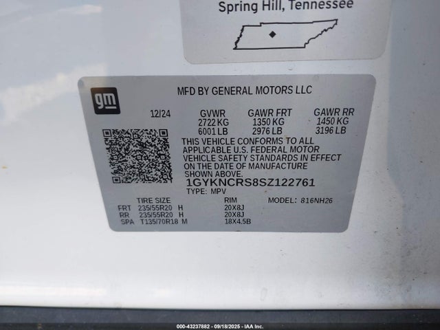 2025 CADILLAC XT5 1GYKNCRS8SZ122761 Photo 8