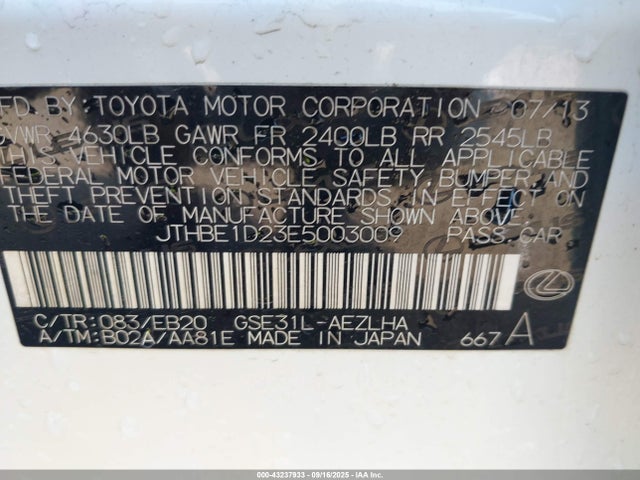 Lexus 2gr-fse 2014 JTHBE1D23E5003009 Image 9