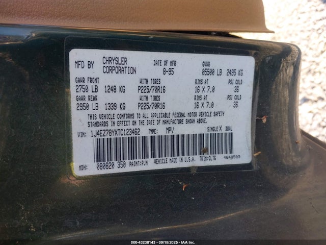 1996 JEEP GRAND CHEROKEE 1J4EZ78YXTC123462 Photo 8