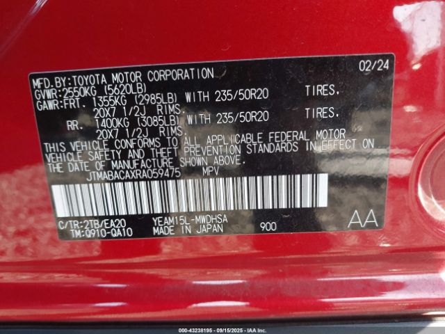 2024 TOYOTA BZ4X JTMABACAXRA059475 Photo 8