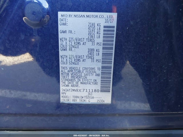 5N1AT2MV8JC711180 Nissan 2018