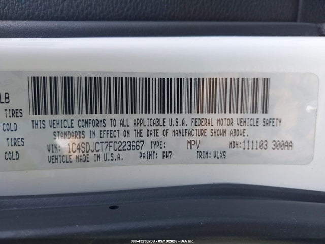 Dodge Durango 2015 1C4SDJCT7FC223667 Image 9