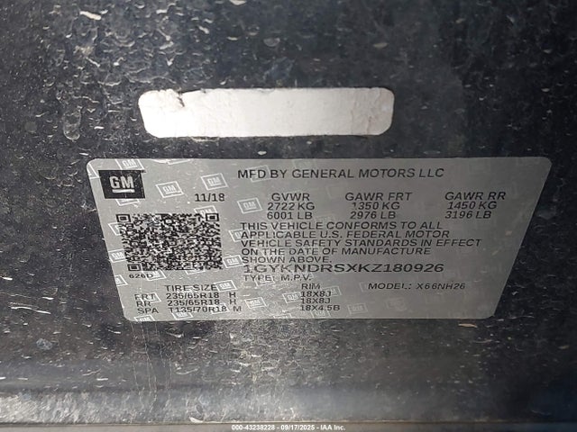 2019 CADILLAC XT5 1GYKNDRSXKZ180926 Photo 8