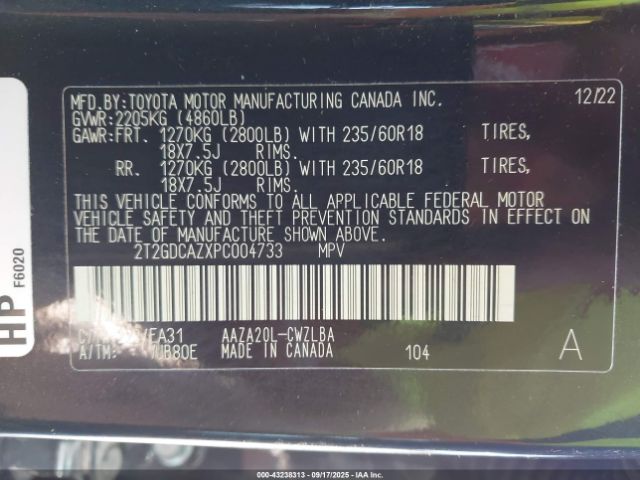 2023 LEXUS NX 250 2T2GDCAZXPC004733 Photo 8