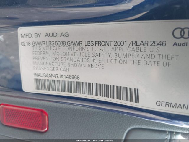 2018 AUDI S4 WAUB4AF47JA146868 Photo 8