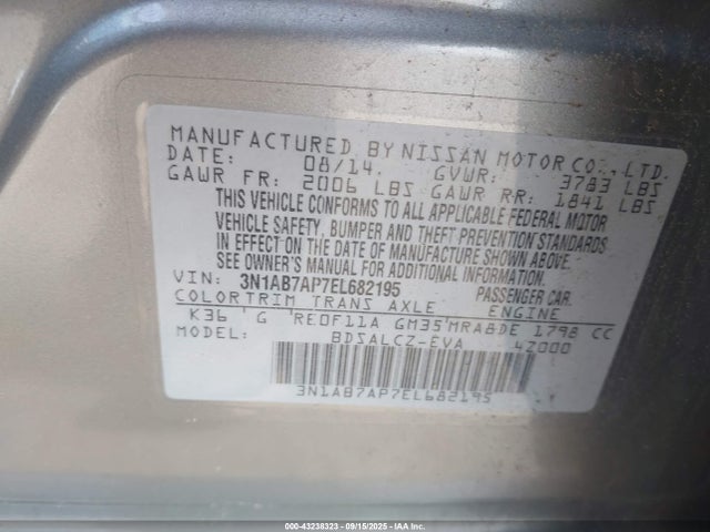 Nissan 2014 2014 3N1AB7AP7EL682195 Image 9