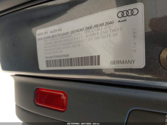 2021 AUDI S5 SPORTBACK WAUB4CF58MA009608 Photo 8