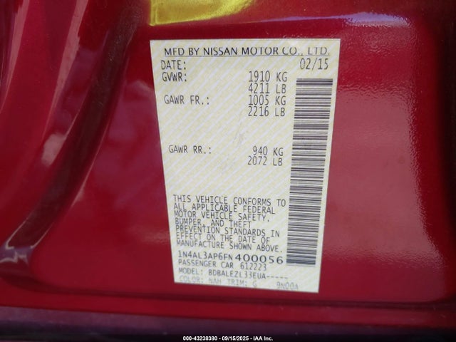 1N4AL3AP6FN400056 Nissan Altima