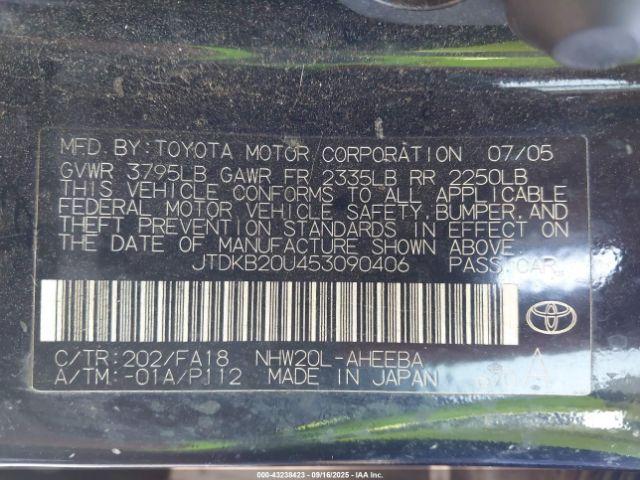 2005 TOYOTA PRIUS JTDKB20U453090406 Photo 8