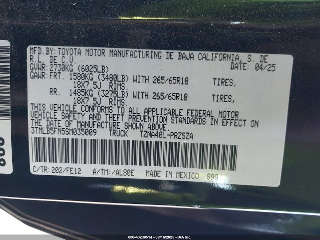 Toyota t24a-fts 2025 3TMLB5FN5SM035009 Image 9