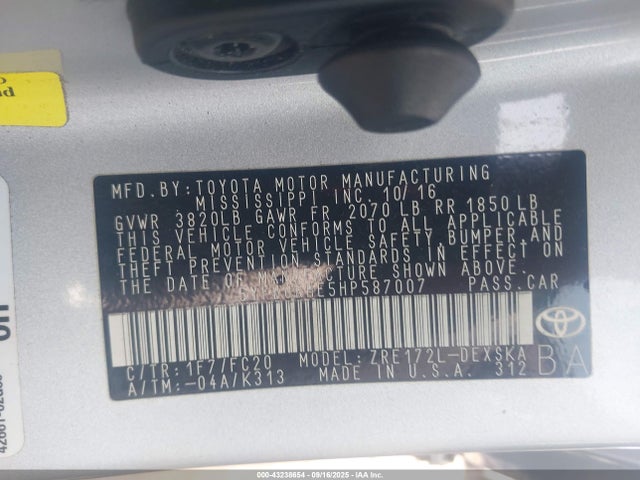 Toyota 2zr-fe 2017 5YFBURHE5HP587007 Image 9