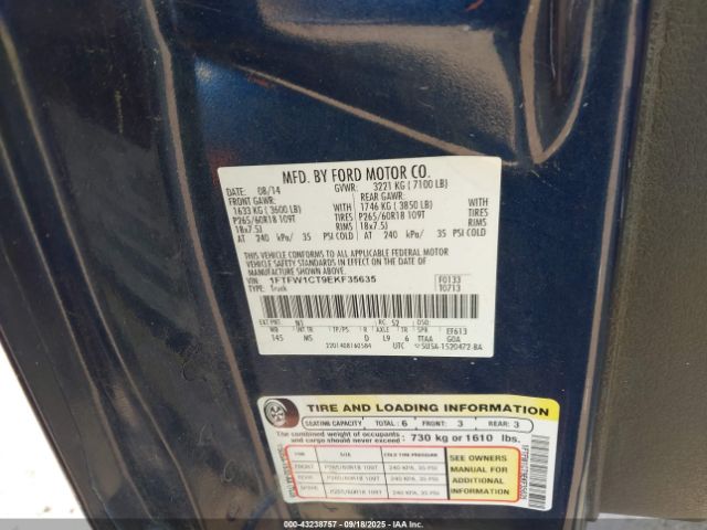 2014 FORD F-150 1FTFW1CT9EKF35635 Photo 8