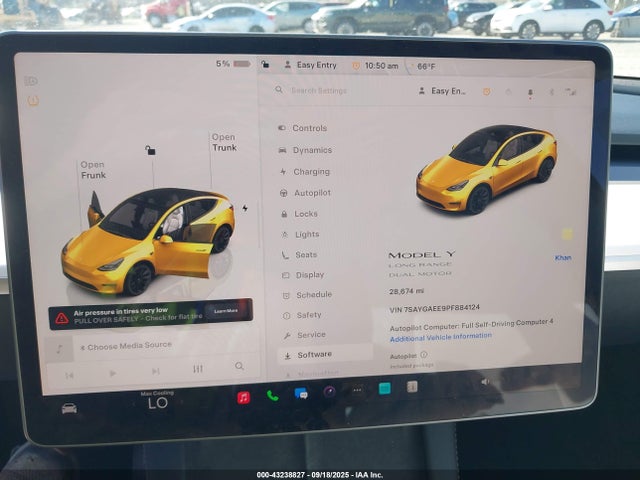 43238827 :رقم المزاد ، 7SAYGAEE9PF884124 vin ، 2023 Tesla Model Y Awd/long Range Dual Motor All-wheel Drive مزاد بيع