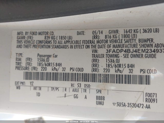 Ford 2014 2014 3FADP4BJ4EM234937 Image 9