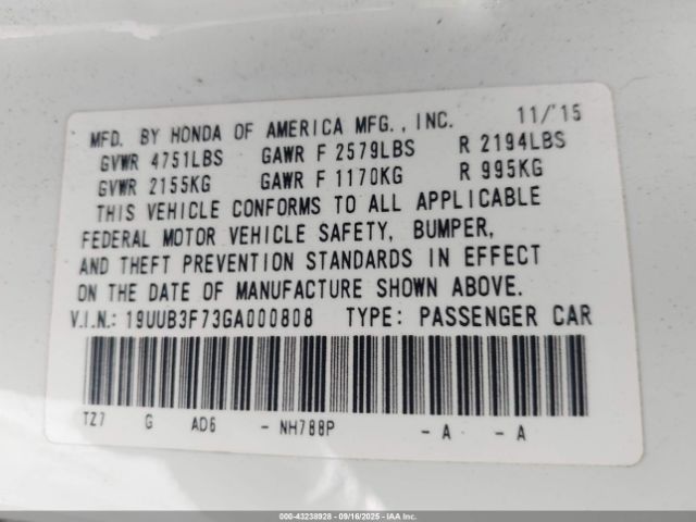 2016 ACURA TLX 19UUB3F73GA000808 Photo 8
