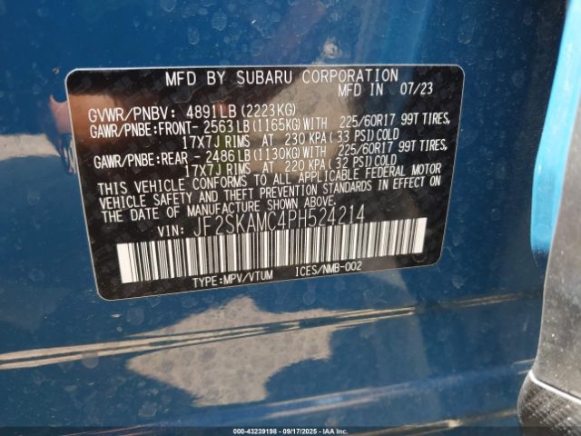 2023 SUBARU FORESTER JF2SKAMC4PH524214 Photo 8