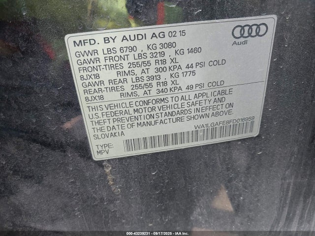 2015 AUDI Q7 WA1LGAFE8FD016959 Photo 8