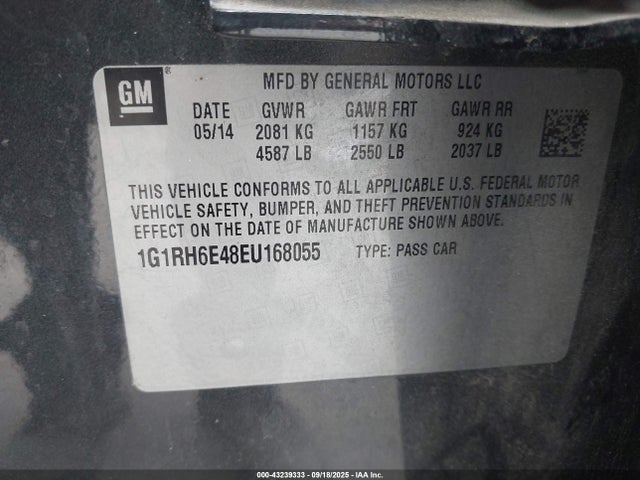 Chevrolet luu - ffv, e-flex, fam 2014 1G1RH6E48EU168055 Image 9