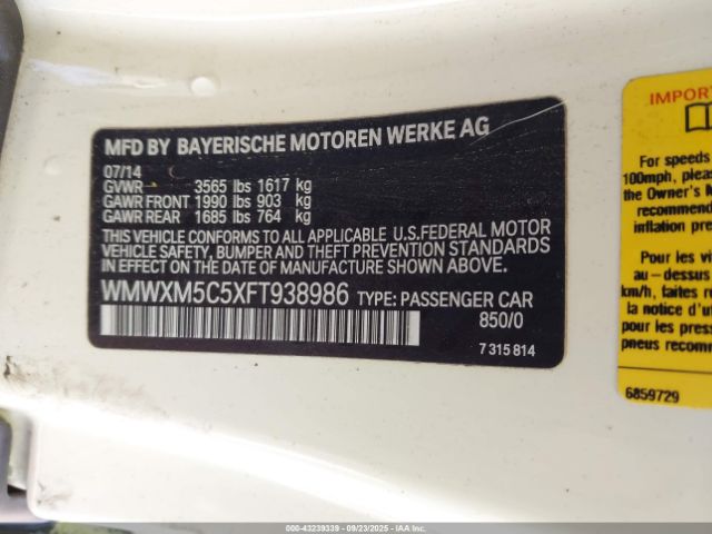 2015 MINI HARDTOP WMWXM5C5XFT938986 Photo 8