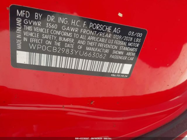 2000 PORSCHE BOXSTER WP0CB2983YU663062 Photo 8