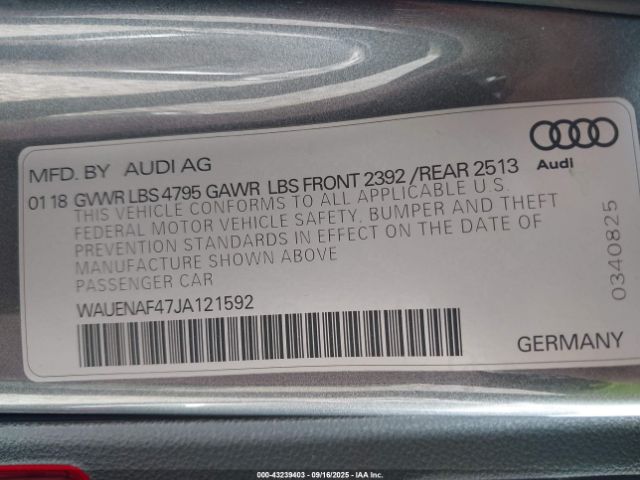 2018 AUDI A4 WAUENAF47JA121592 Photo 8