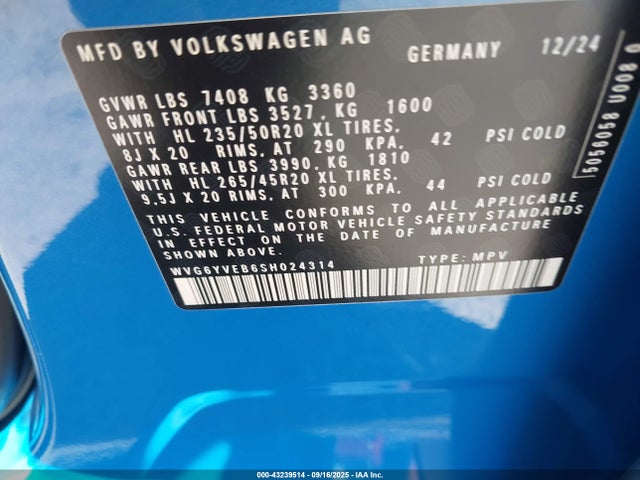 2025 VOLKSWAGEN ID. BUZZ WVG6YVEB6SH024314 Photo 8