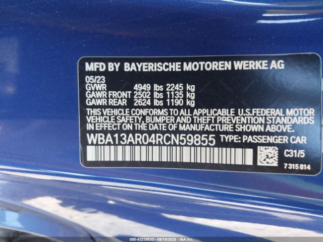 2024 BMW M440I WBA13AR04RCN59855 Photo 8