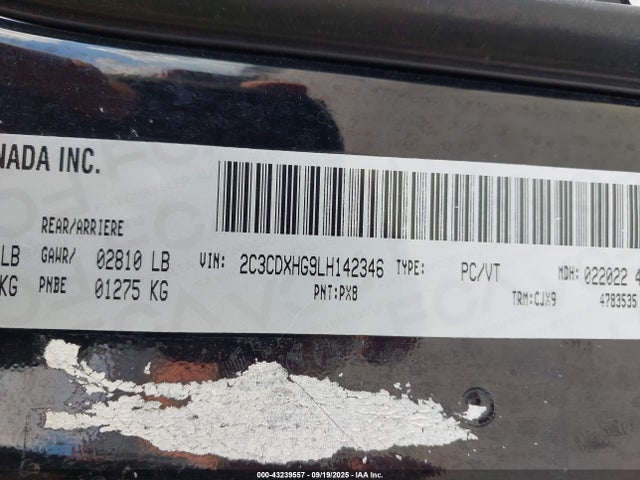 Dodge 2020 2020 2C3CDXHG9LH142346 Image 9