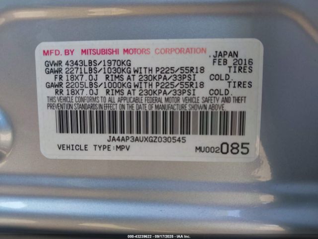 2016 MITSUBISHI OUTLANDER SPORT JA4AP3AUXGZ030545 Photo 8