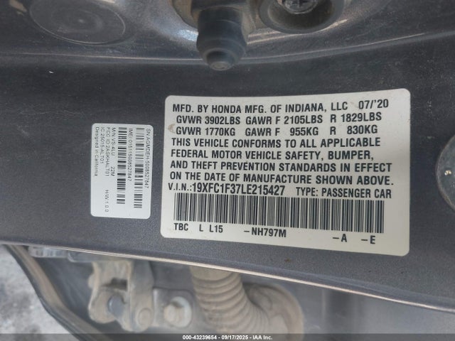 19XFC1F37LE215427 Honda l15b7