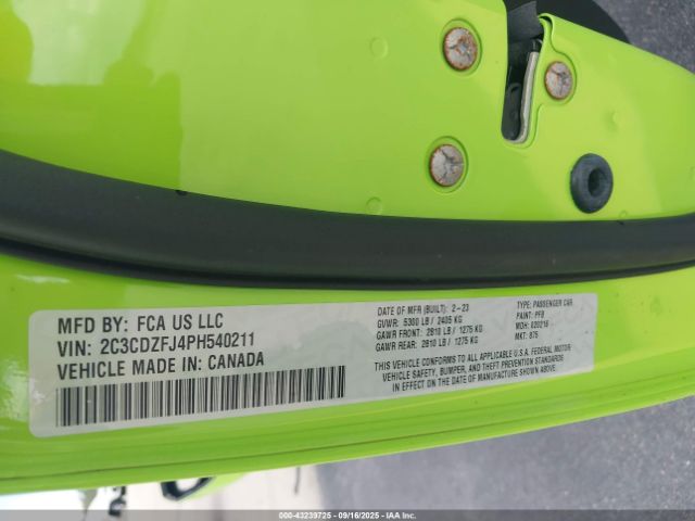 2023 DODGE CHALLENGER 2C3CDZFJ4PH540211 Photo 8