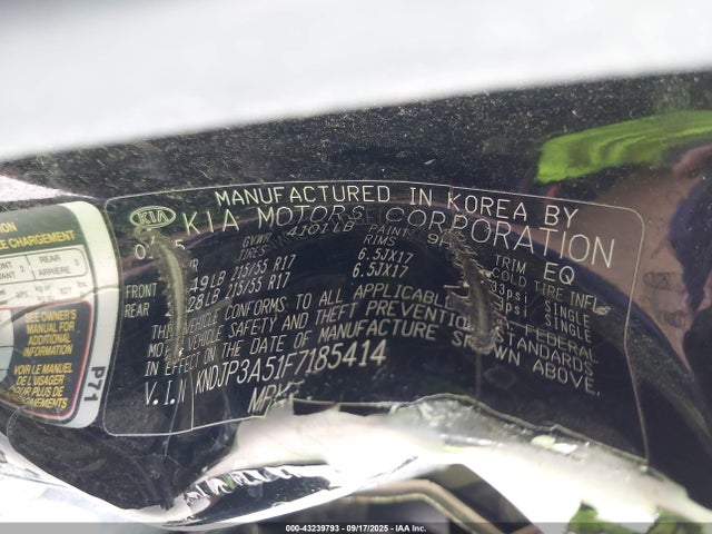 KNDJP3A51F7185414 KIA dohc gdi nu
