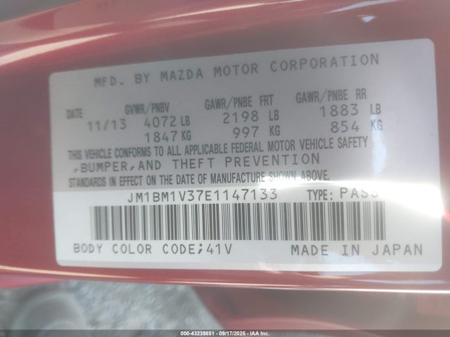 JM1BM1V37E1147133 Mazda py