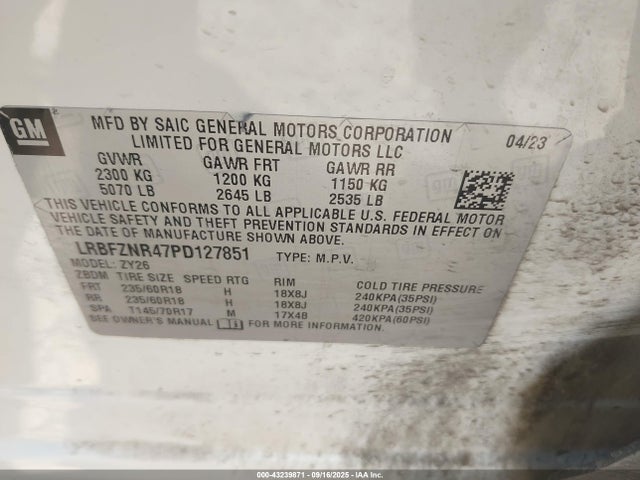 Buick lsy 2023 LRBFZNR47PD127851 Image 9