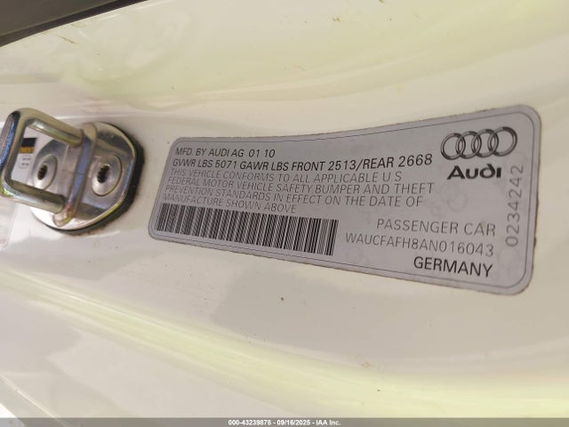 2010 AUDI A5 WAUCFAFH8AN016043 Photo 8