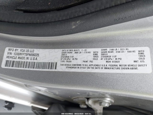 RAM 1500 2023 1C6SRFFT6PN696225 Image 9