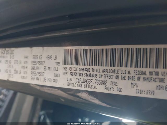 2015 JEEP WRANGLER 1C4AJWAG3FL765002 Photo 8