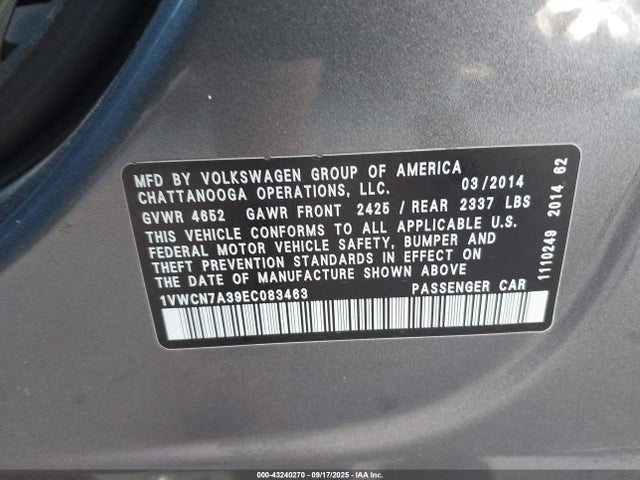 Volkswagen 2014 2014 1VWCN7A39EC083463 Image 9