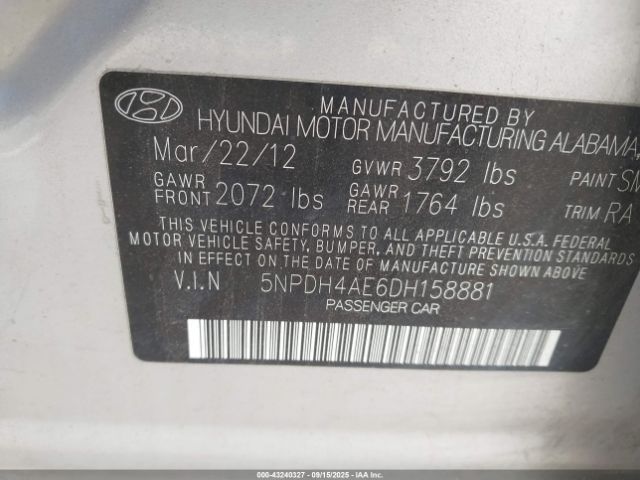 2013 HYUNDAI ELANTRA 5NPDH4AE6DH158881 Photo 8