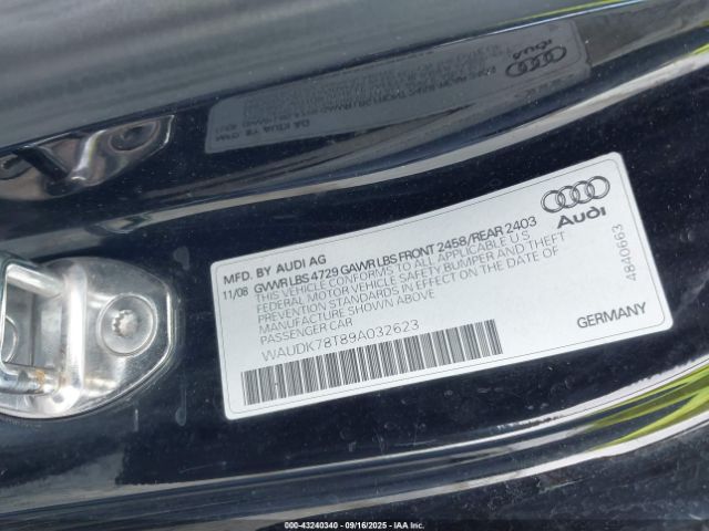 2009 AUDI A5 WAUDK78T89A032623 Photo 8