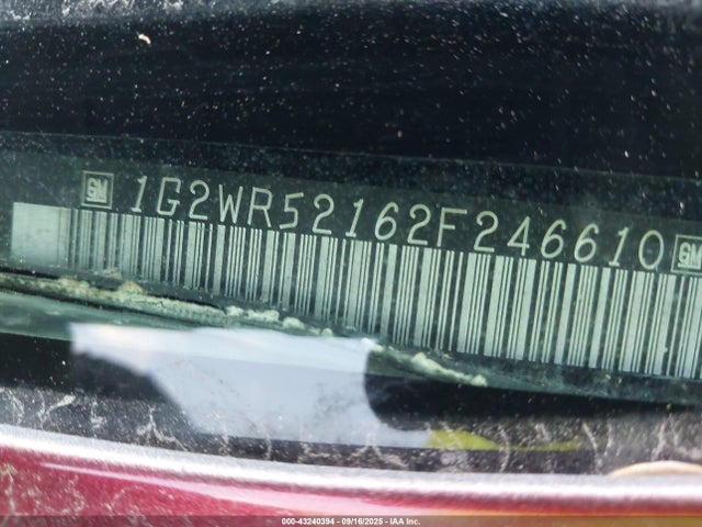 Продажа на аукционе авто 2002 Pontiac Grand Prix Gtp, vin: 1G2WR52162F246610, номер лота: 43240394