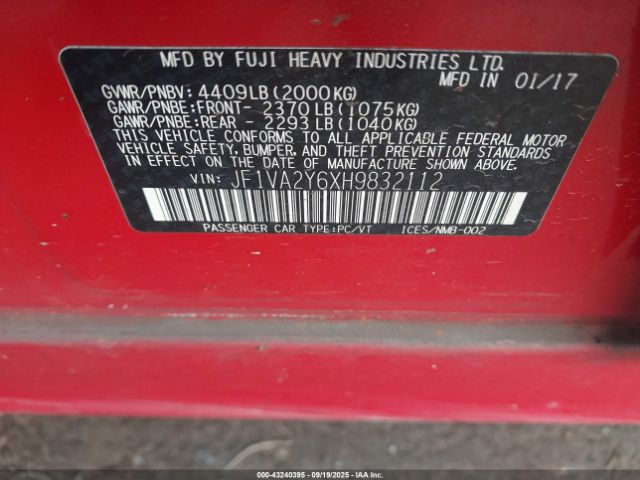 2017 SUBARU WRX STI JF1VA2Y6XH9832112 Photo 8