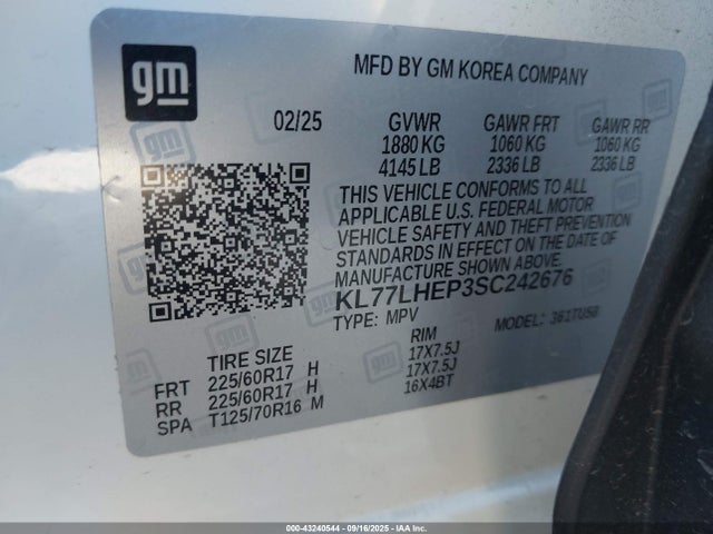 KL77LHEP3SC242676 Chevrolet lbp