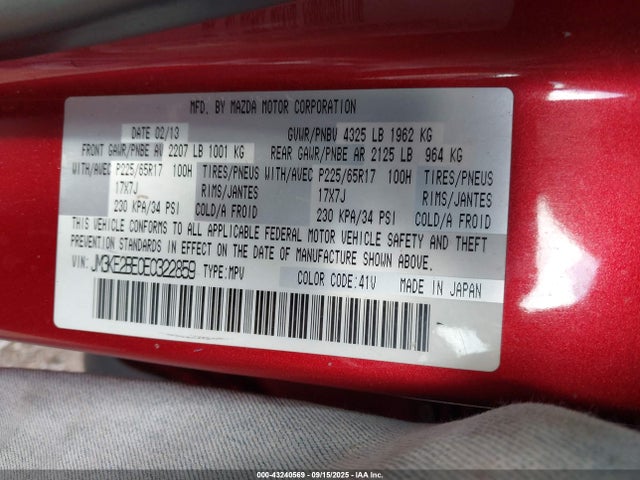 Mazda pe 2014 JM3KE2BE0E0322859 Image 9