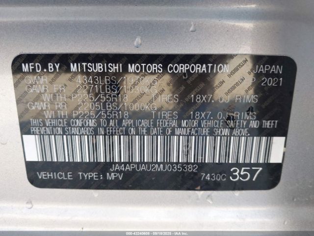 2021 MITSUBISHI OUTLANDER SPORT JA4APUAU2MU035382 Photo 8