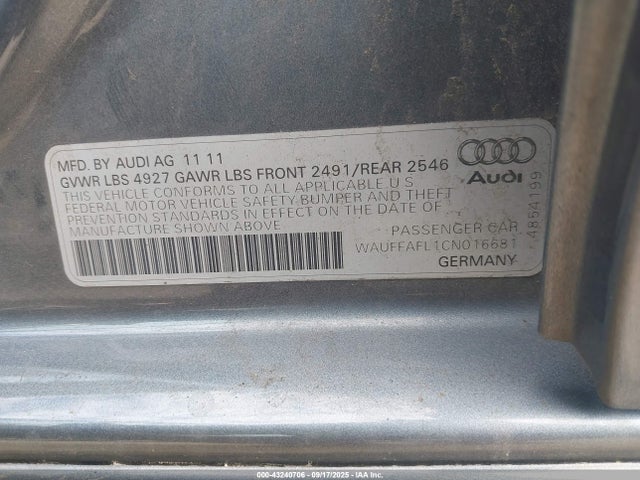 2012 AUDI A4 WAUFFAFL1CN016681 Photo 8